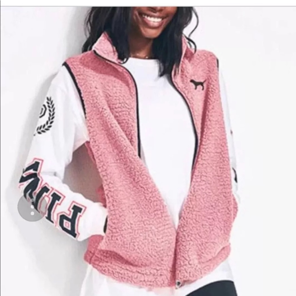 Pink Sherpa vest
